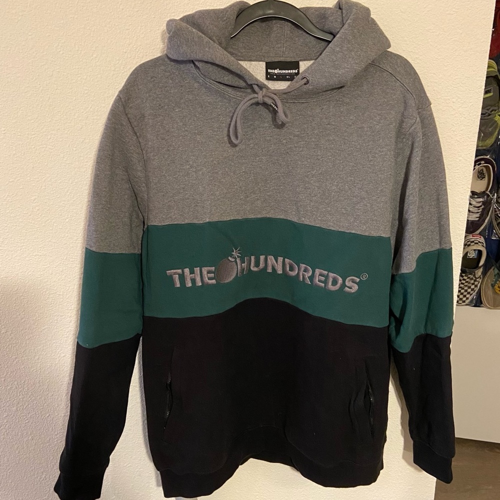 The Hundreds Gray, Green, and Black Crewneck Sweater
